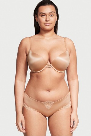 Victoria's Secret Very Sexy Smooth Plunge Push Up Bra Sweet Praline Nude | 69105-HYDU