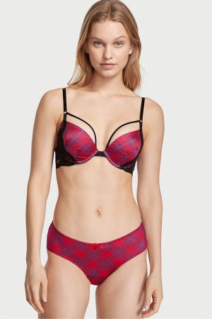 Victoria's Secret Very Sexy Very Sexy Mesh Satin Bow Cutout Back Open Panty Rood | 21409-QLSY