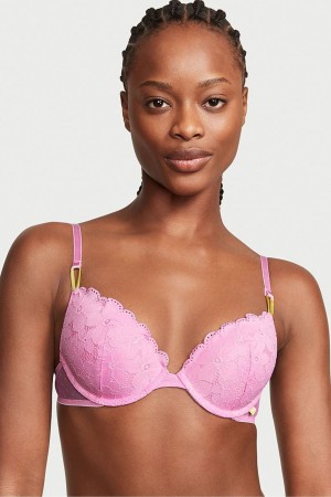 Victoria's Secret Victorias Secret Push Up Kanten Bra Blauw | 65128-ZMUO