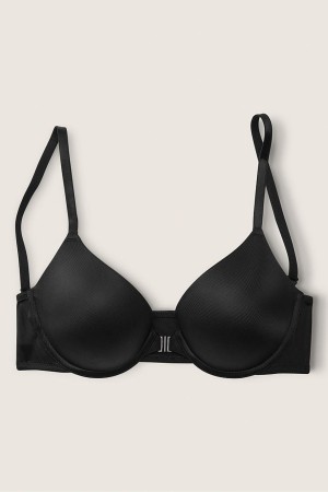 Victoria's Secret Wear Everywhere Front Bevestiging Push Up T-Shirt Bra Zwart | 87456-JXWB