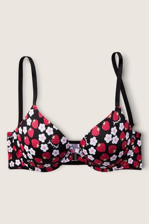 Victoria's Secret Wear Everywhere Front Bevestiging Push Up T-Shirt Bra Zwart | 40283-MELB