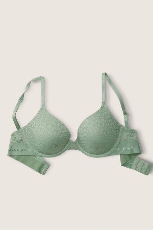 Victoria's Secret Wear Everywhere Kanten Lightly Gevoerde T-Shirt Bra Groen | 46517-RYMB