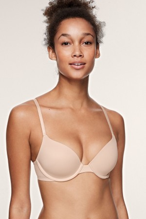 Victoria's Secret Wear Everywhere Kanten Lightly Gevoerde T-Shirt Bra Nude | 72983-UEYG