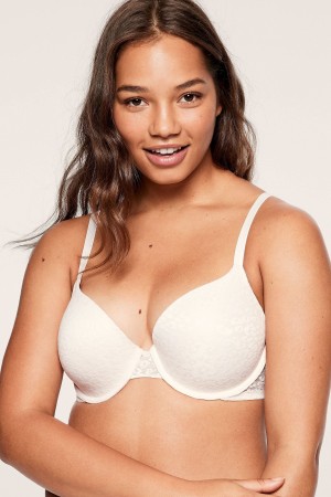 Victoria's Secret Wear Everywhere Kanten Lightly Gevoerde T-Shirt Bra Wit | 23610-QVUR