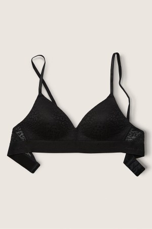 Victoria's Secret Wear Everywhere Kanten Lightly Gevoerde Non Wired T-Shirt Bra Zwart | 60475-MHFE