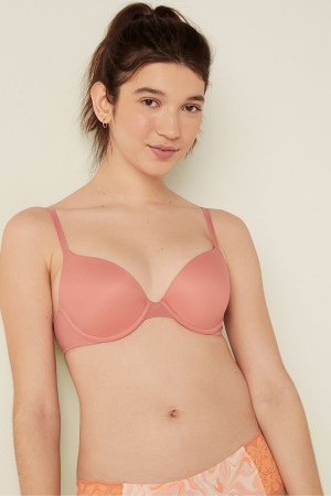 Victoria's Secret Wear Everywhere Smooth Push Up T-Shirt Bra Roze Roze | 68704-SMRQ