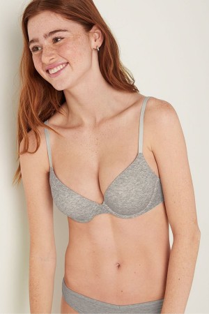 Victoria's Secret Wear Everywhere Smooth Push Up T-Shirt Bra Grijs | 62107-YUMJ