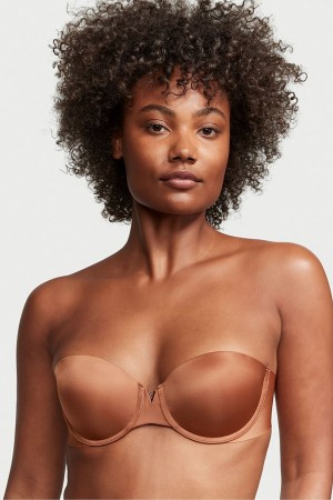 Victoria's Secret Wear Everywhere Smooth Multiway Strapless Push Up Bra Bruin | 34281-AUTS