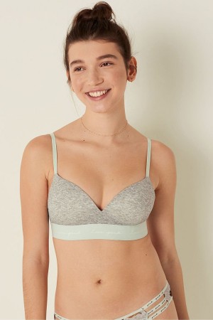 Victoria's Secret Wear Everywhere Smooth Non Wired Push Up T-Shirt Bra Grijs | 76859-XJSP