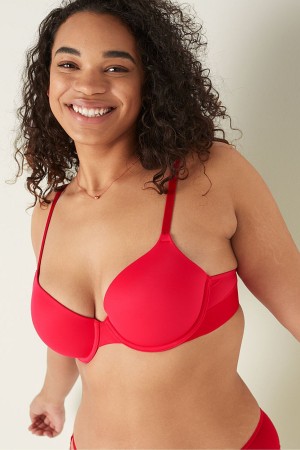 Victoria's Secret Wear Everywhere Smooth Lightly Gevoerde T-Shirt Bra Rood | 72518-VFRN