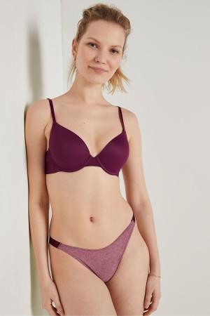 Victoria's Secret Wear Everywhere Smooth Push Up T-Shirt Bra Bordeaux Paars | 53842-FRGE