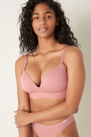 Victoria's Secret Wear Everywhere Smooth Non Wired Push Up T-Shirt Bra Beige | 08537-ILUP