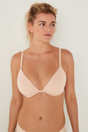 Victoria's Secret Wear Everywhere Smooth Lightest Gevoerde T-Shirt Bra Beige | 42736-HVMQ