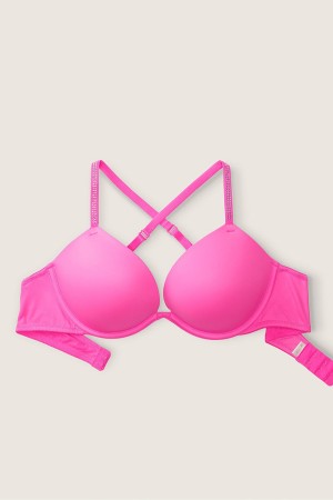 Victoria's Secret Wear Everywhere Smooth Push Up T-Shirt Bra Roze | 75613-MPCZ