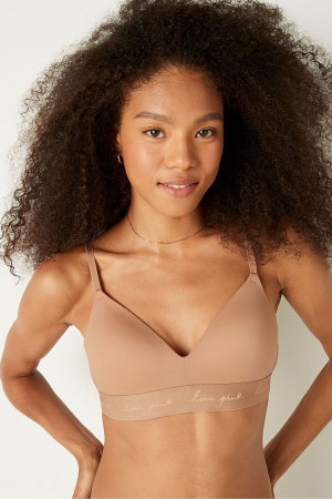 Victoria's Secret Wear Everywhere Smooth Lightly Gevoerde Non Wired T-Shirt Bra Mocha Latte Nude | 05283-UGLJ