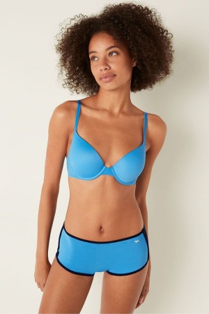 Victoria's Secret Wear Everywhere Wear Everywhere Smooth Push Up T-Shirt Bra Azuurblauw Blauw | 92430-YRAE