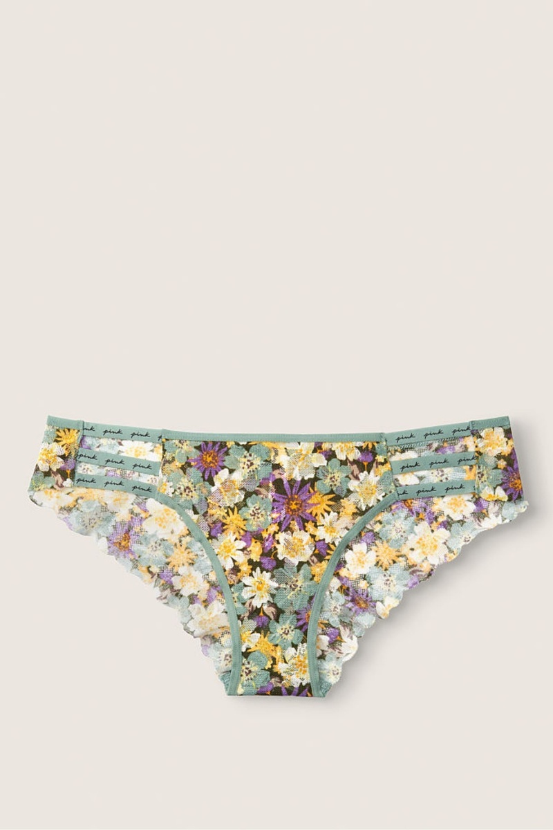 Victoria\'s Secret Bandjes Kanten Logo Cheeky Knickers Zwart | 84259-RISV