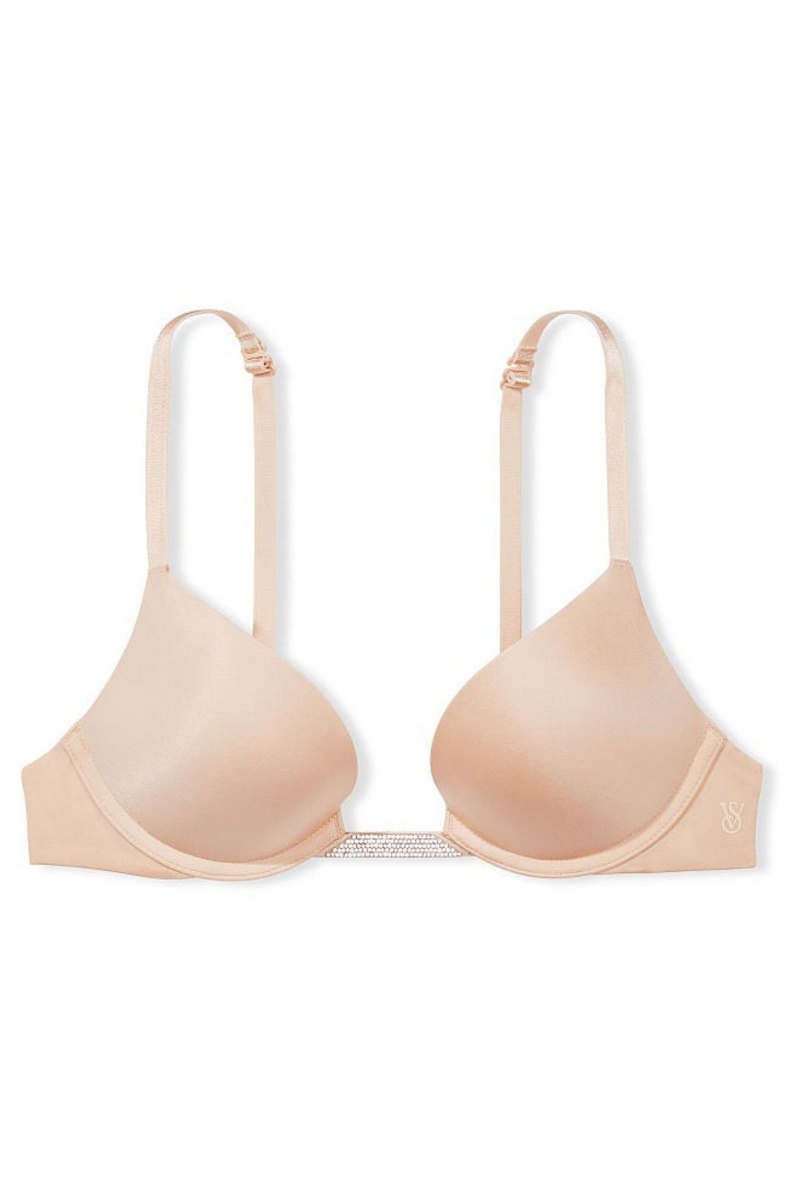 Victoria's Secret Bare Smooth Plunge Shine Multiway Bra Marzipan Nude | 25479-STOZ