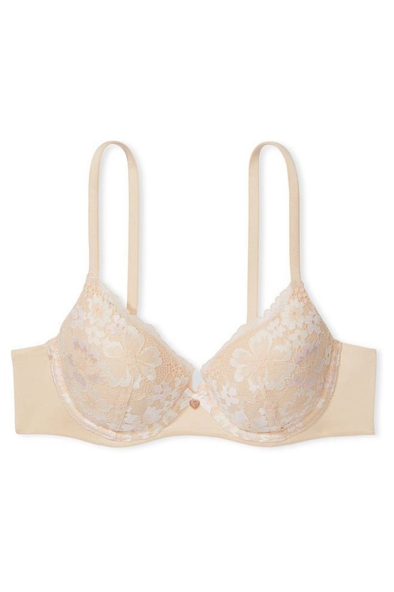 Victoria's Secret Body by Victoria Front Bevestiging Kanten Trim Lightly Gevoerde Demi Bra Champagne Xdye Nude | 36872-MEAP