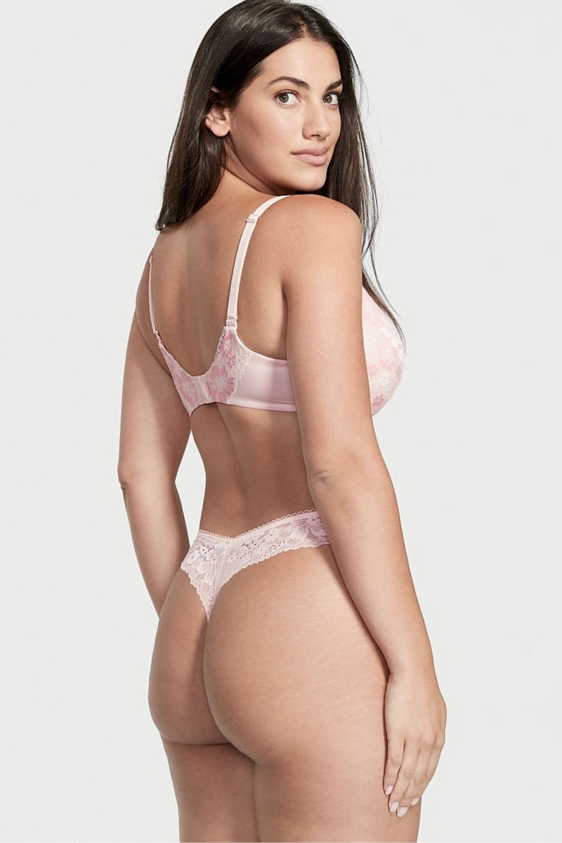 Victoria's Secret Body by Victoria Front Bevestiging Kanten Trim Lightly Gevoerde Demi Bra Zwart | 65073-KMBT