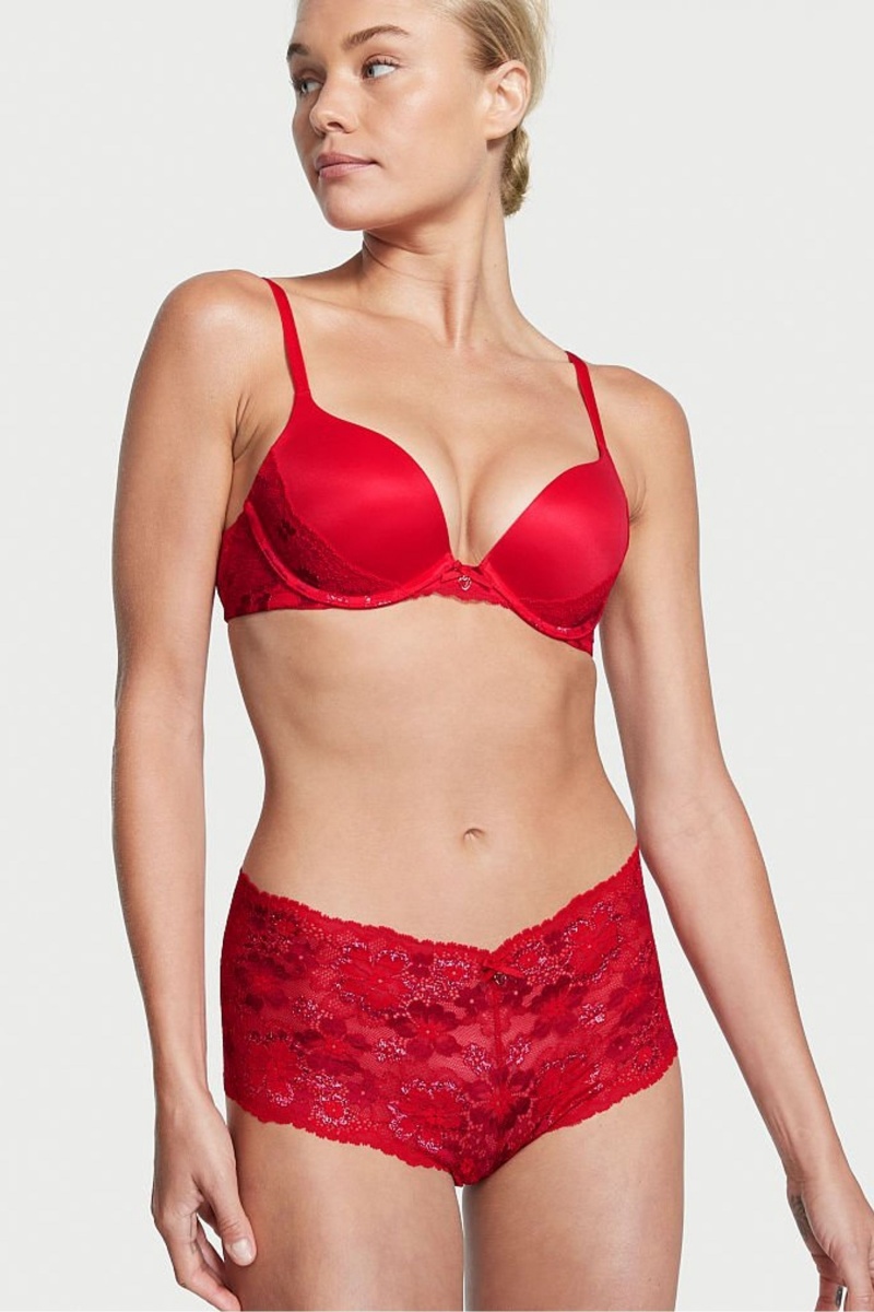 Victoria's Secret Body by Victoria Kanten Kort Knickers Rood | 63429-PSXN