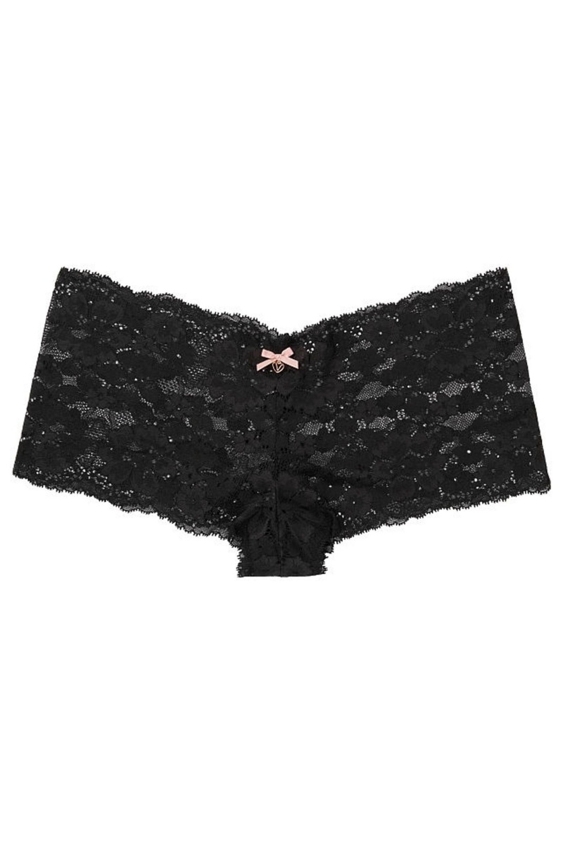 Victoria's Secret Body by Victoria Kanten Kort Knickers Zwart | 18560-SQMY