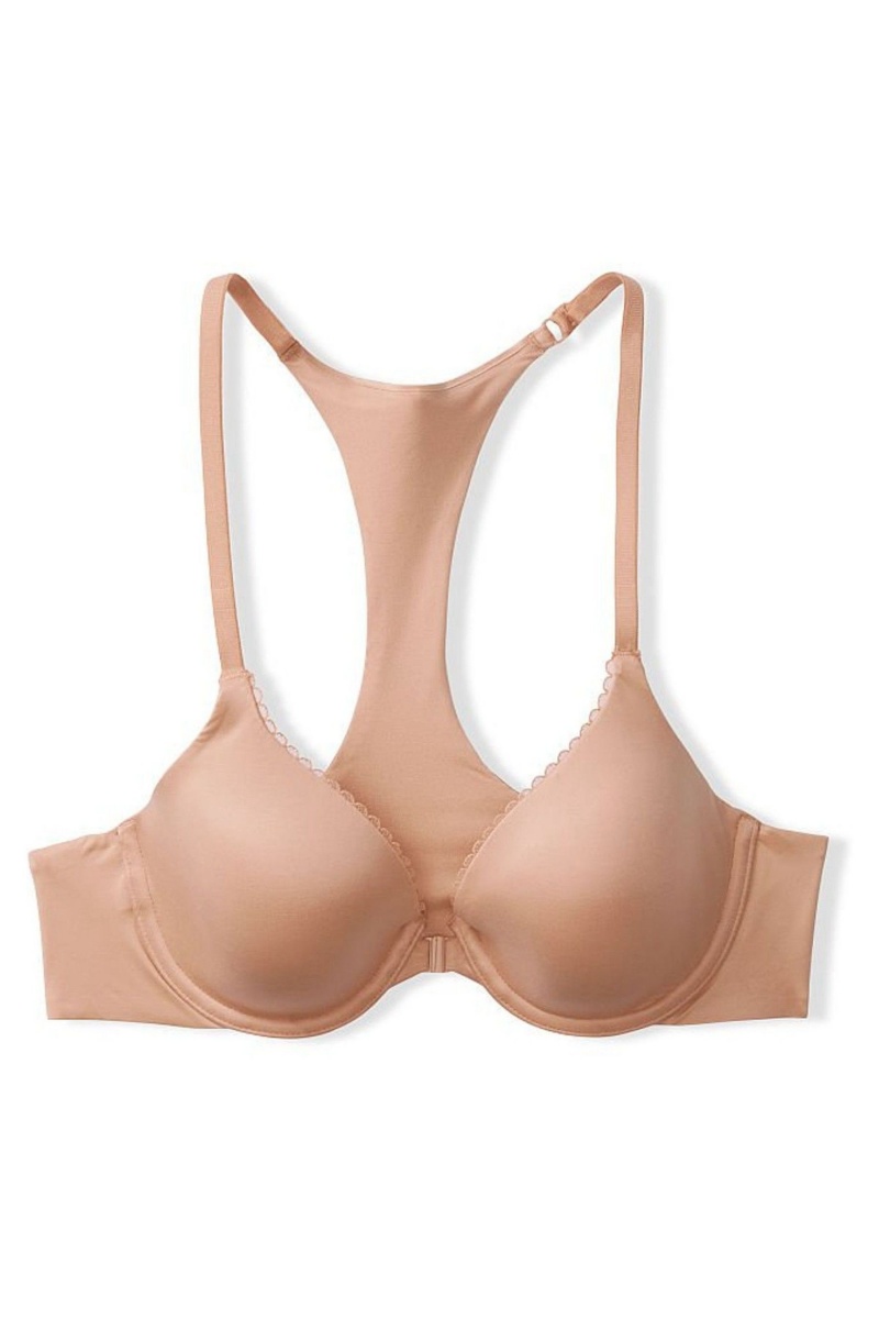 Victoria's Secret Body by Victoria Kanten Trim Front Bevestiging Lightly Gevoerde Full Cup Bra Toasted Sugar Nude | 68931-WQLP