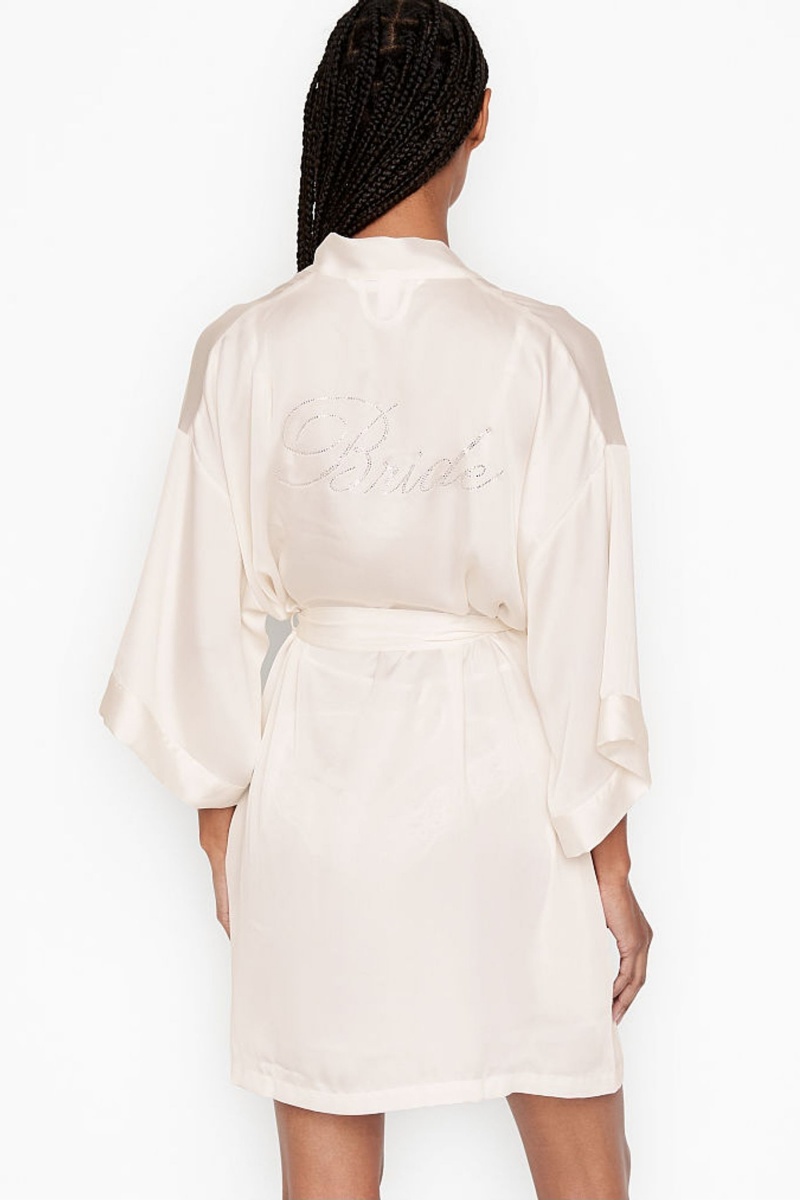 Victoria's Secret Bridal Satin Bride Embellished Robe Wit | 29346-CMVT