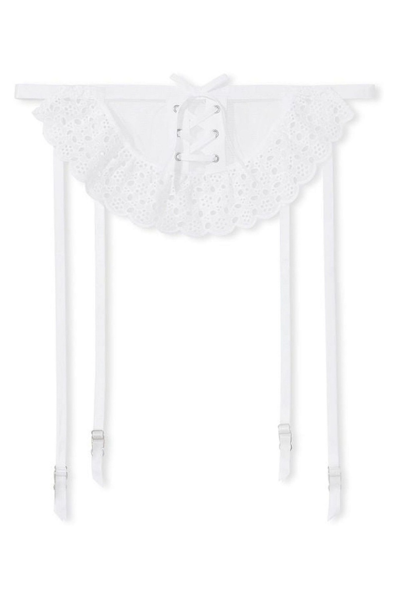 Victoria's Secret Broderie Suspender Skirt Wit | 32751-RYIV