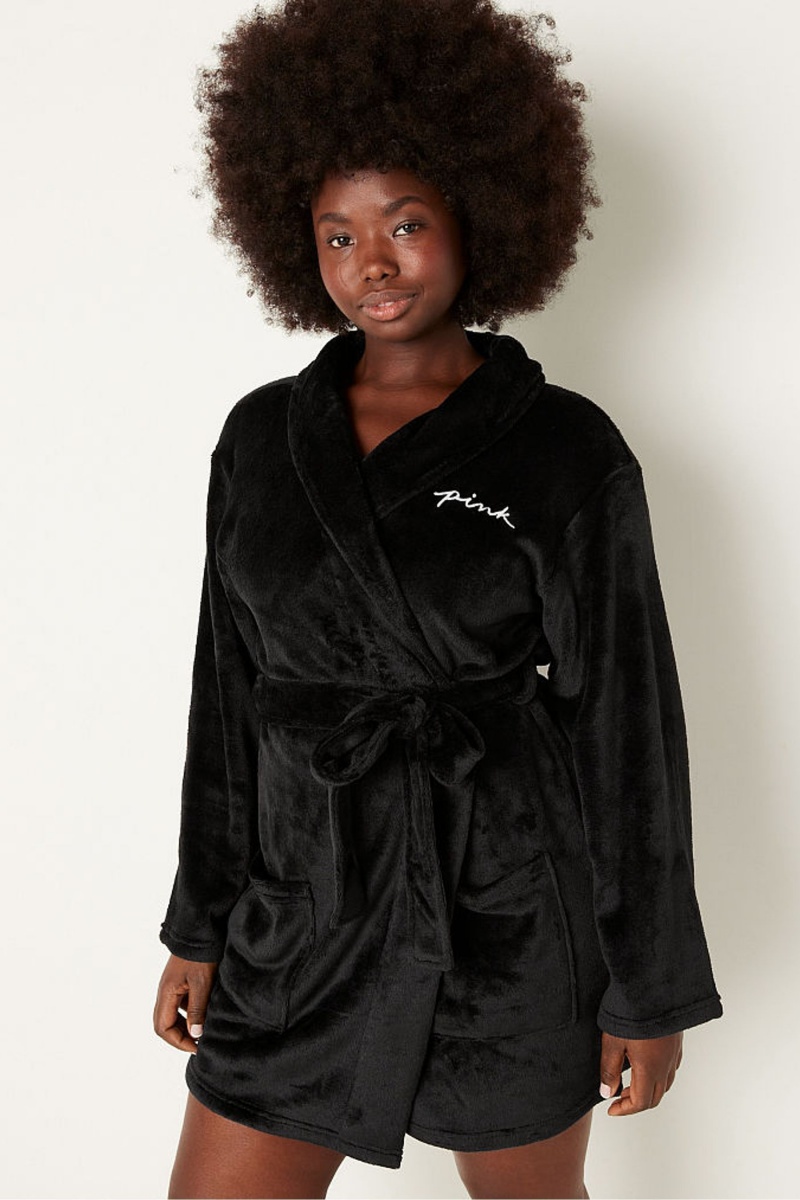 Victoria\'s Secret Cosy Dressing Gown Zwart | 86042-SJPH