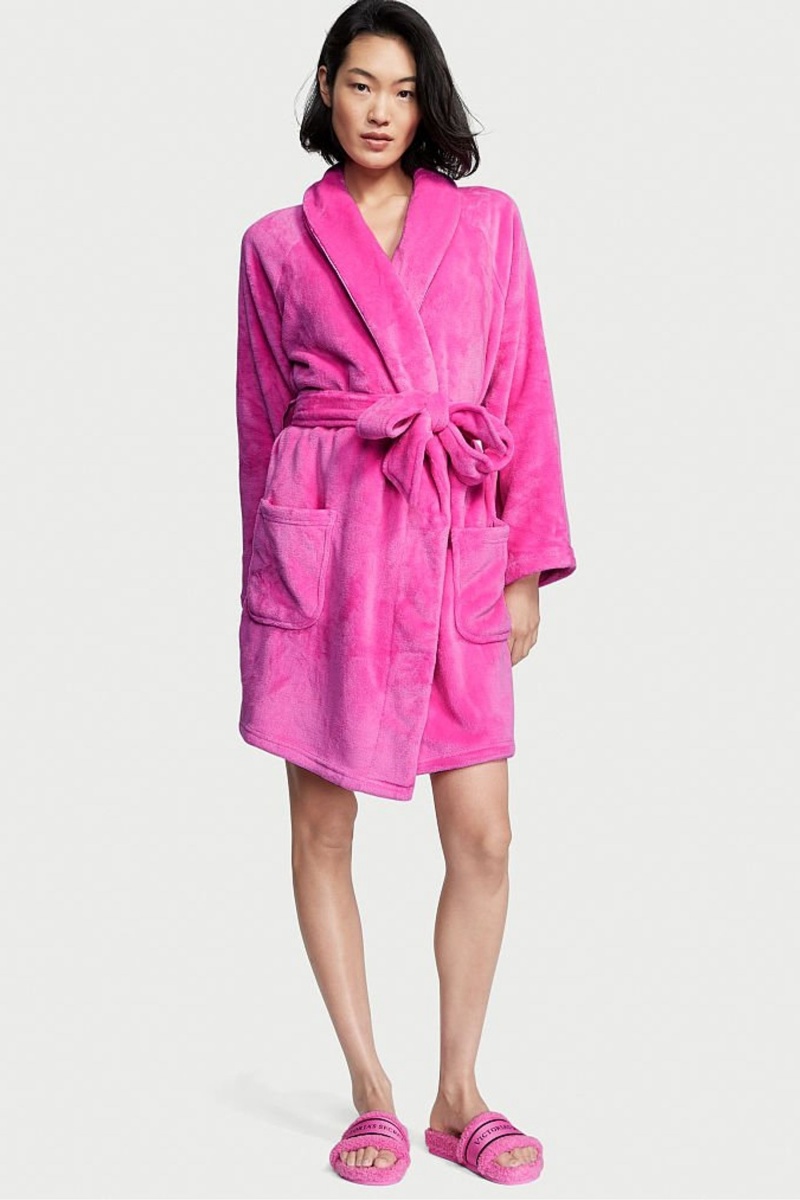 Victoria's Secret Cosy Kort Dressing Gown Zwart | 16738-QJHG