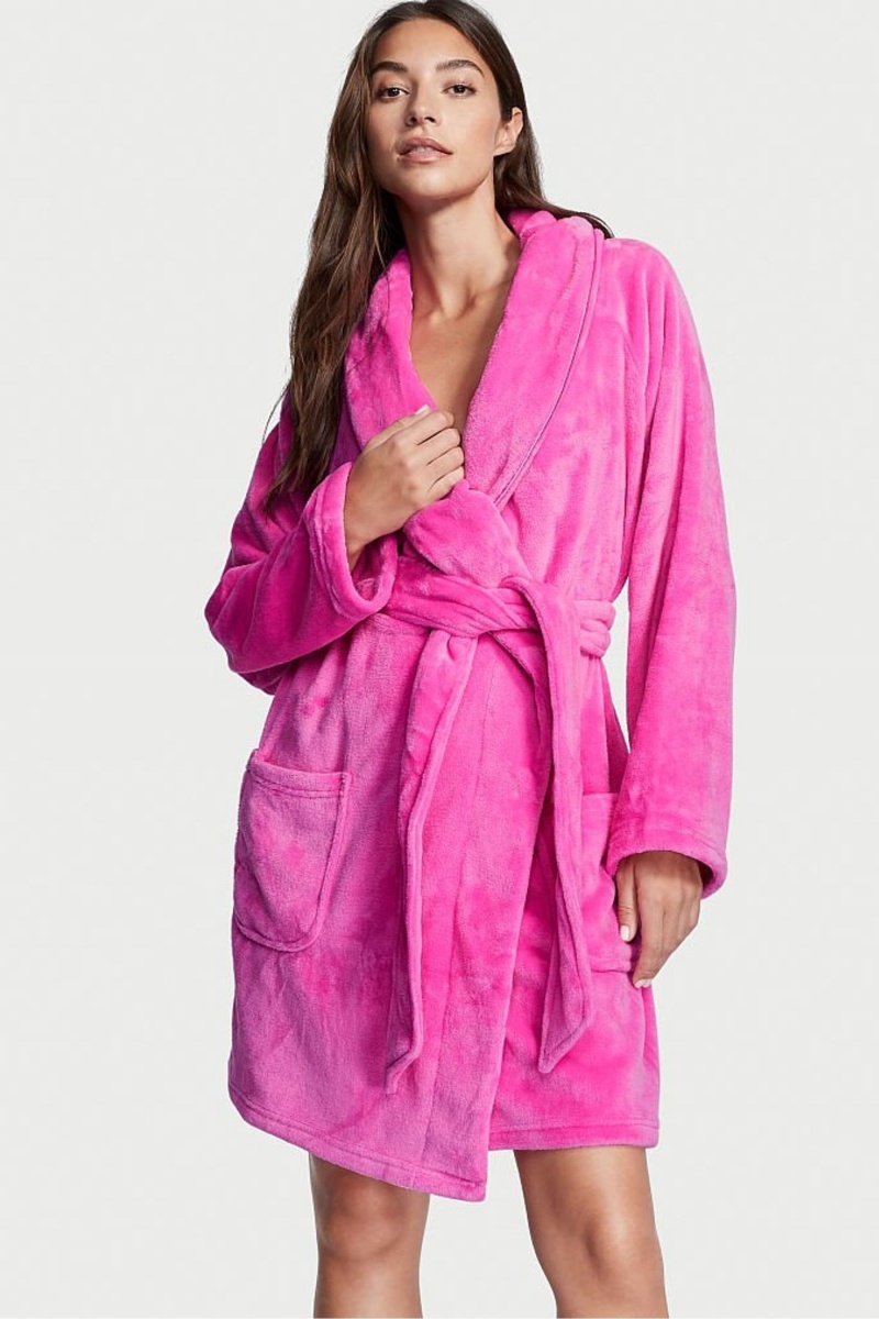 Victoria\'s Secret Cosy Kort Dressing Gown Zwart | 16738-QJHG