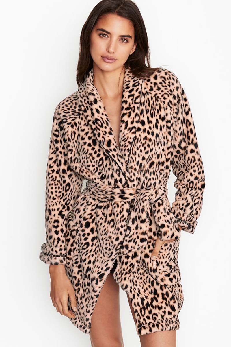 Victoria\'s Secret Cosy Kort Robe Zwart | 16574-DQAN