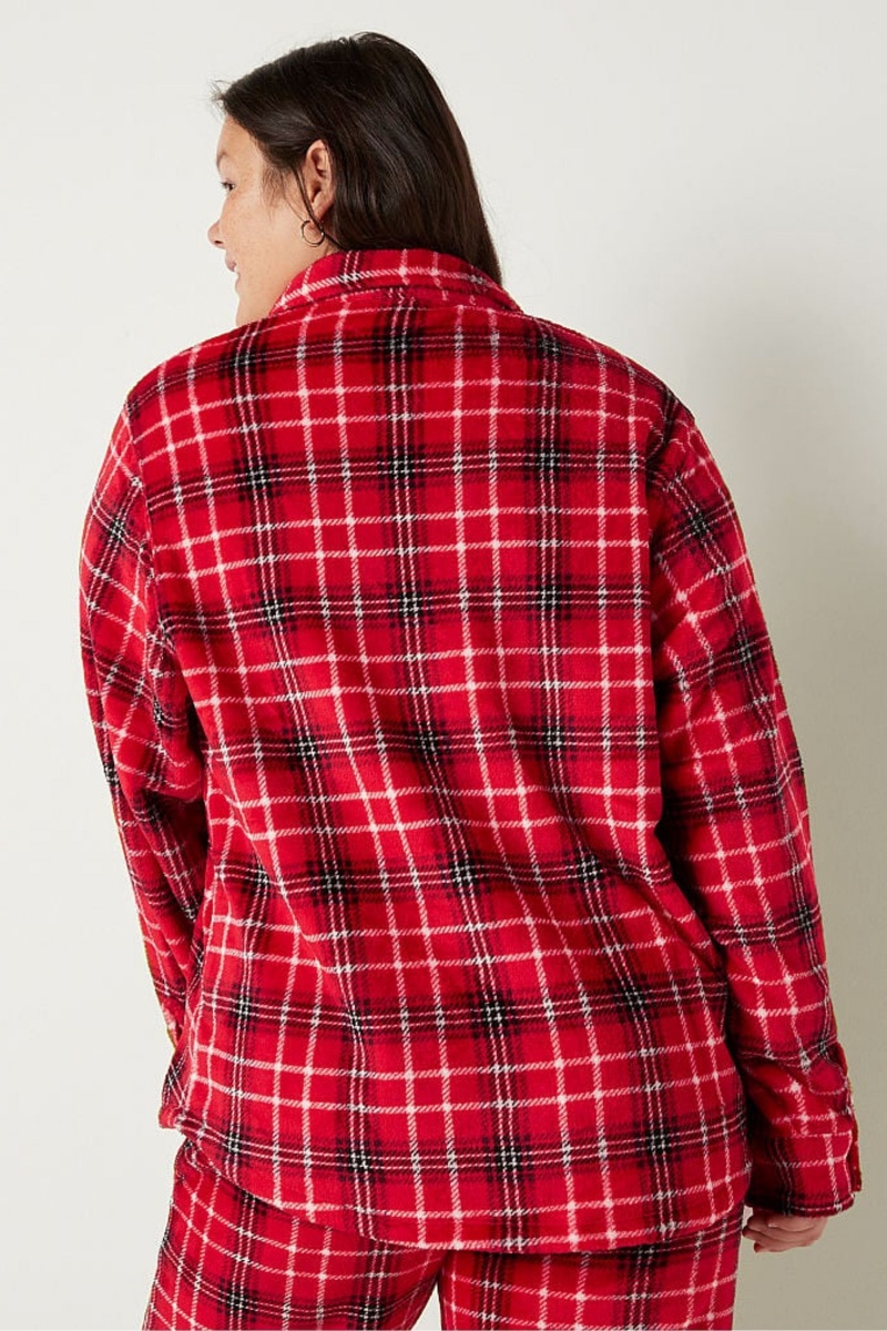 Victoria's Secret Cosy Long Sleeve Pyjama Top Rood | 45702-KSBR