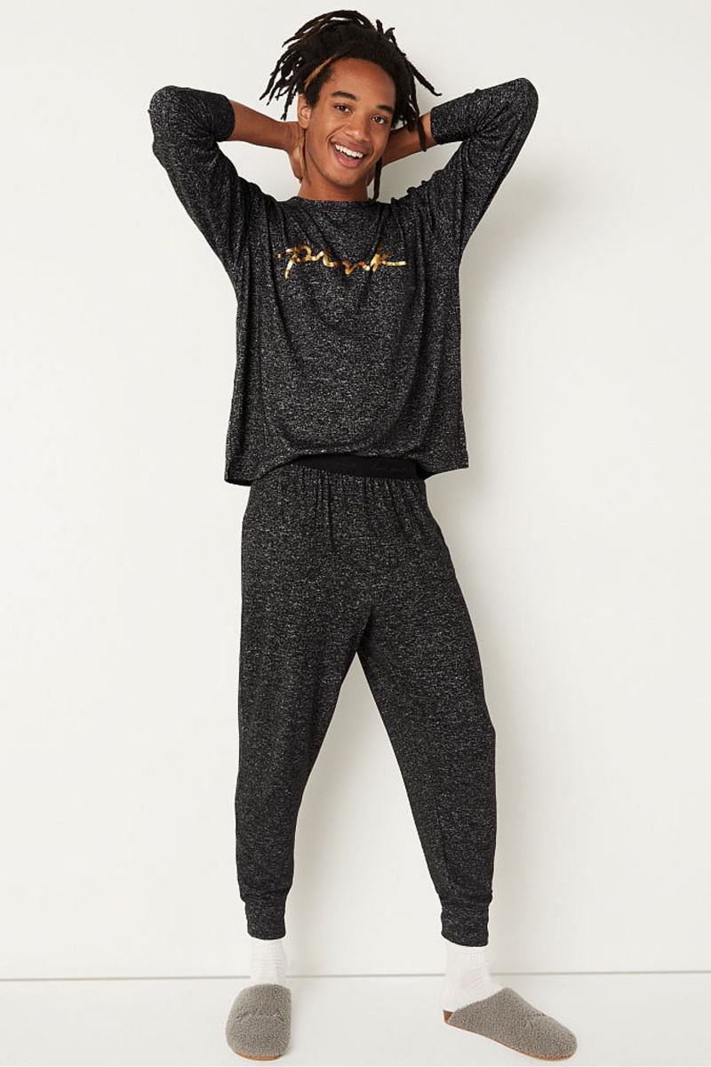 Victoria's Secret Cosy Pyjama Bottoms Zwart | 08921-VNZB