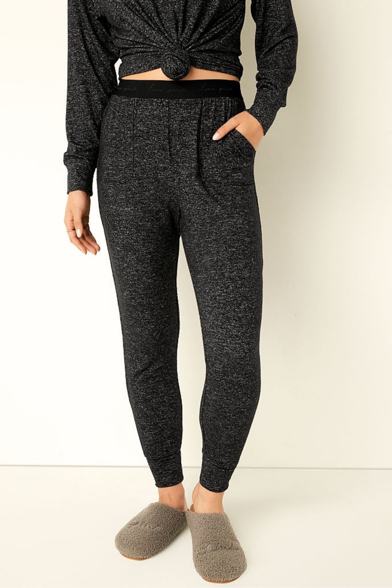 Victoria\'s Secret Cosy Pyjama Bottoms Zwart | 08921-VNZB