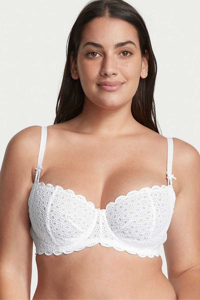 Victoria\'s Secret Dream Angels Broderie Scalloped Trim Bra Ensign | 12745-EKAW