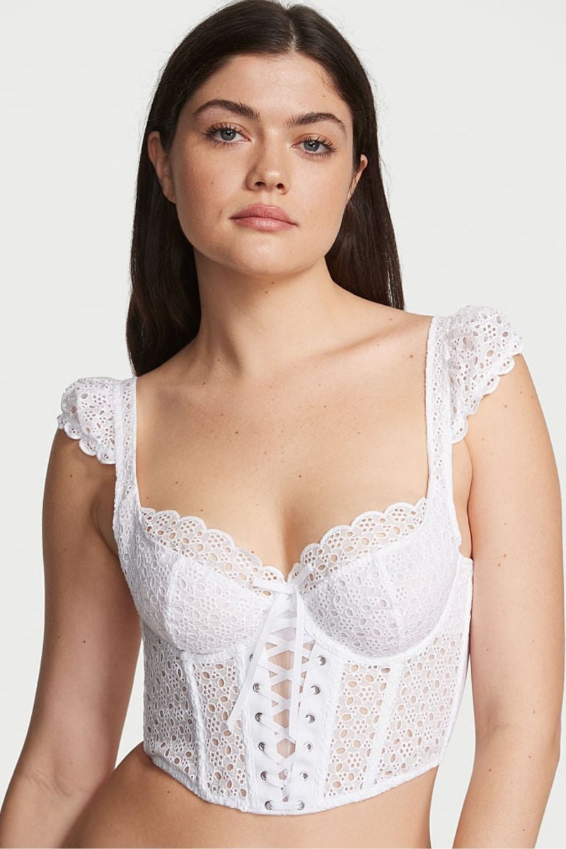 Victoria\'s Secret Dream Angels Broderie Scalloped Trim Bra Wit | 86540-RJEA