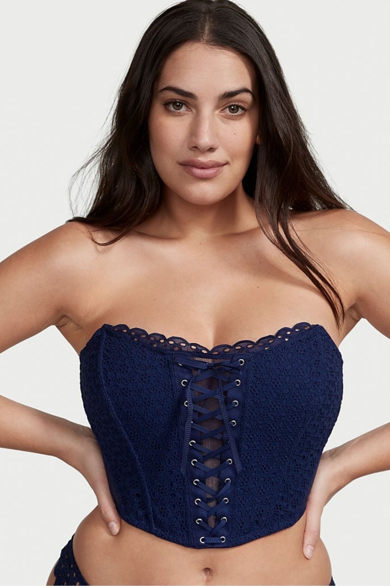 Victoria\'s Secret Dream Angels Dream Angels Eyelet Kanten Up Strapless Bra Top Ensign | 97502-YMGH