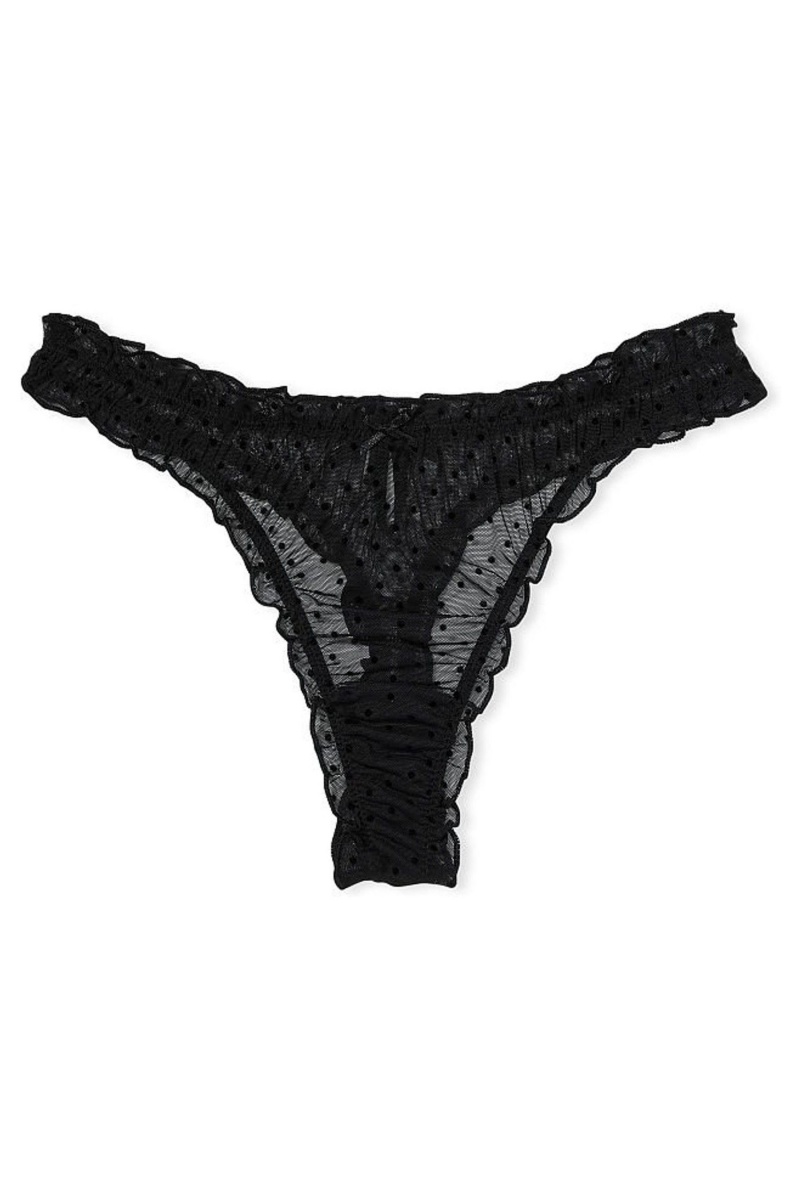 Victoria's Secret Dream Angels Mesh String Knickers Zwart | 08216-ZYVG