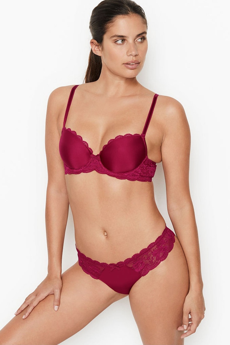 Victoria's Secret Dream Angels Smooth Kanten Wing Lightly Gevoerde Demi Bra Zwart | 74695-EAKQ