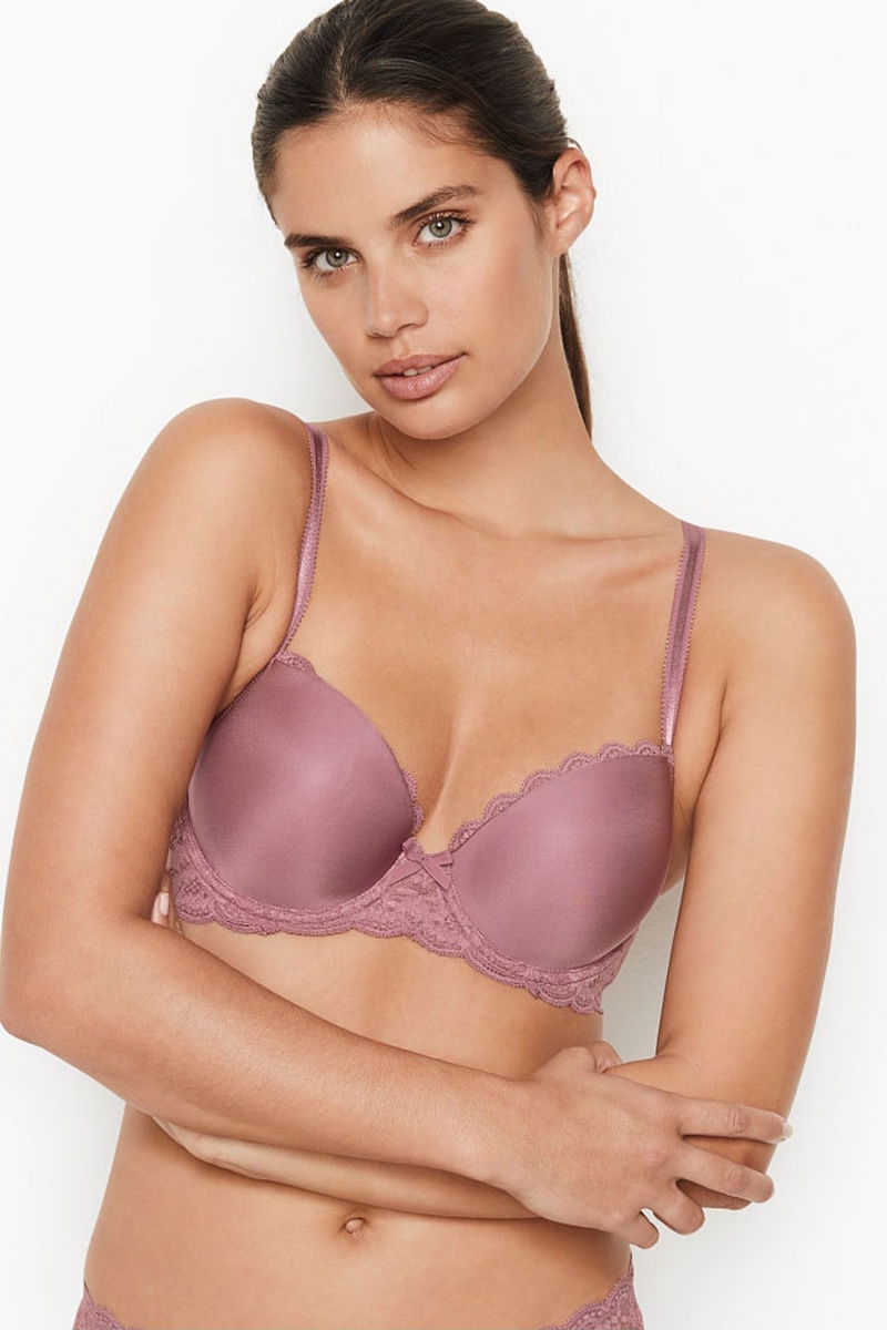 Victoria\'s Secret Dream Angels Smooth Kanten Wing Lightly Gevoerde Demi Bra Zwart | 63854-MRKT