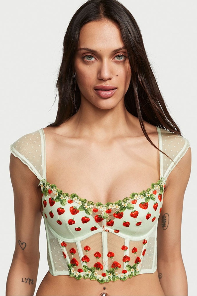 Victoria\'s Secret Dream Angels Strawberry Embroidered Bra Groen | 17093-WKSI