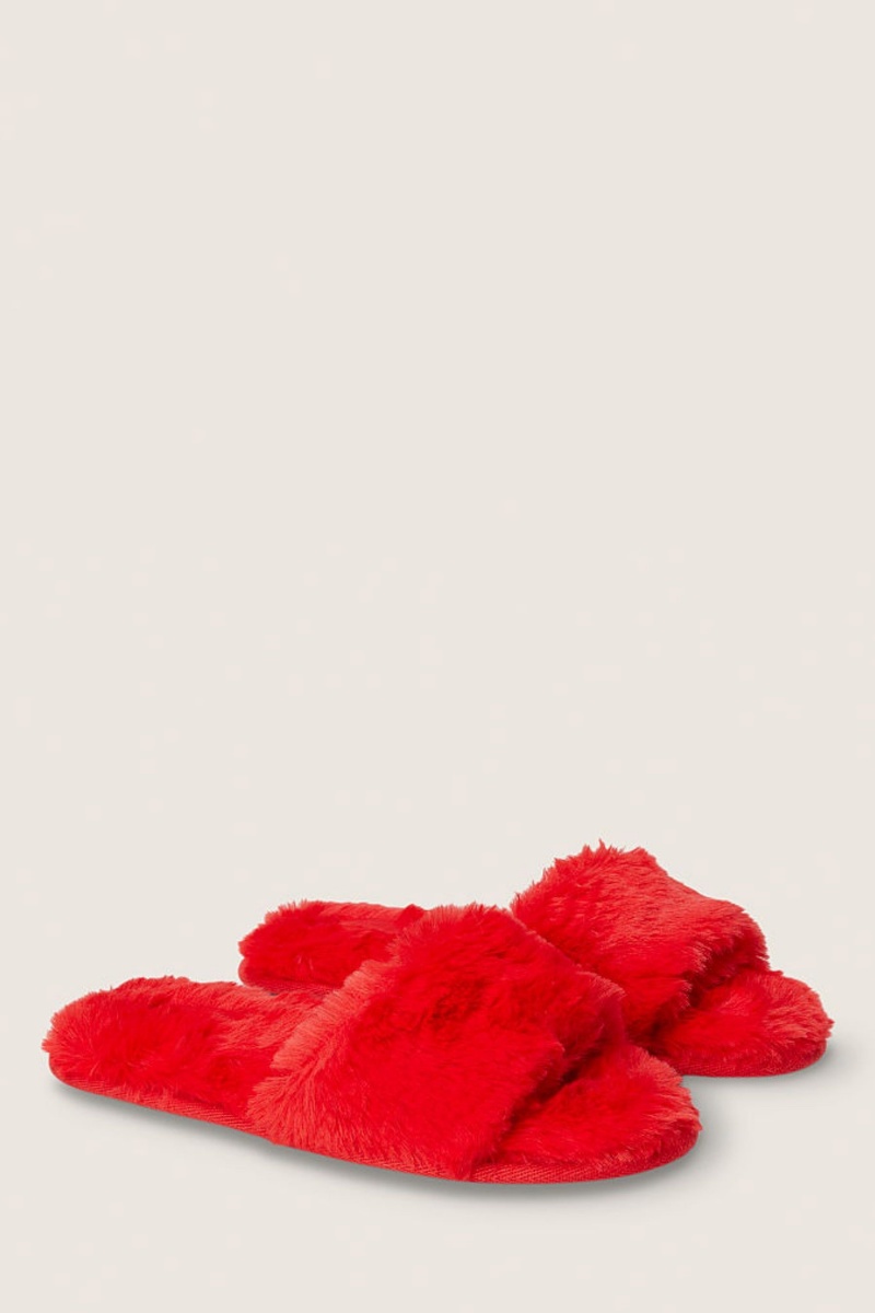 Victoria\'s Secret Faux Fur Slippers Rood | 14780-DFLY