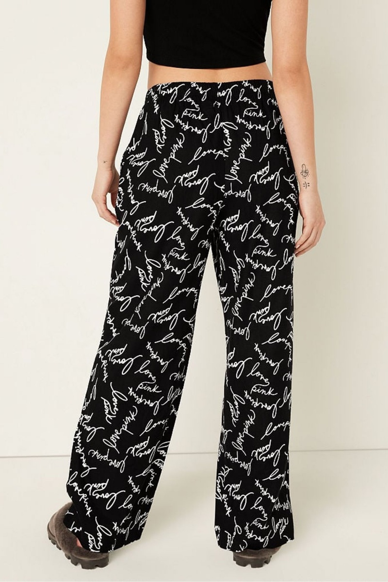 Victoria's Secret Flannel Pyjama Bottoms Zwart | 76319-GXDM