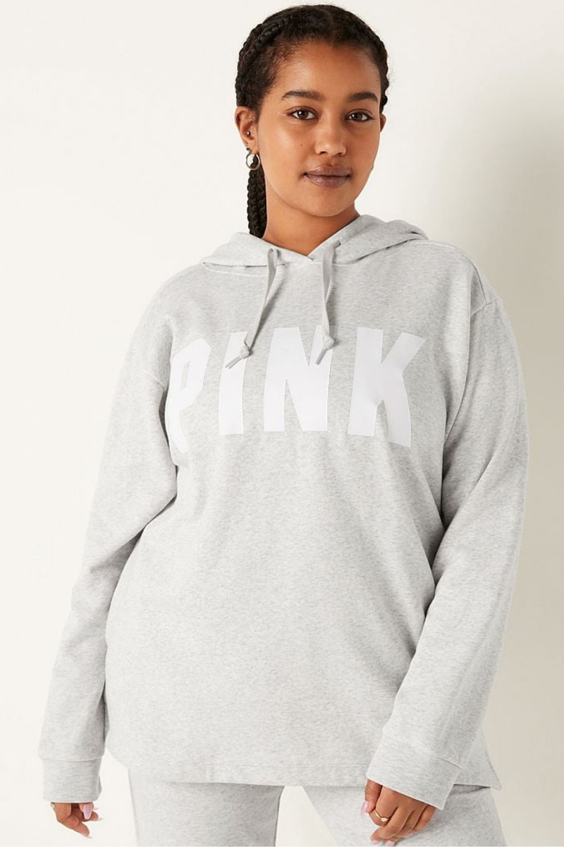 Victoria\'s Secret Fleece Campus Hoodie Grijs | 84127-ZFEG