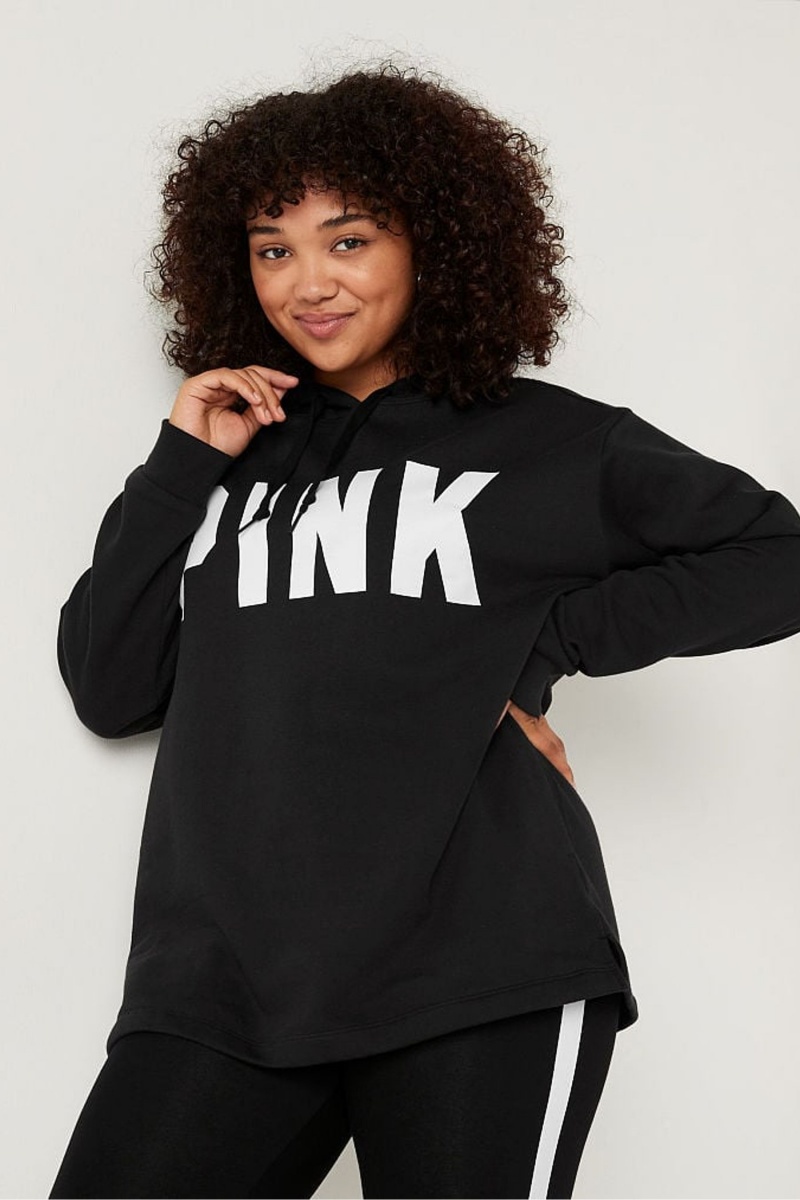 Victoria\'s Secret Fleece Campus Hoodie Zwart | 80463-TRPU