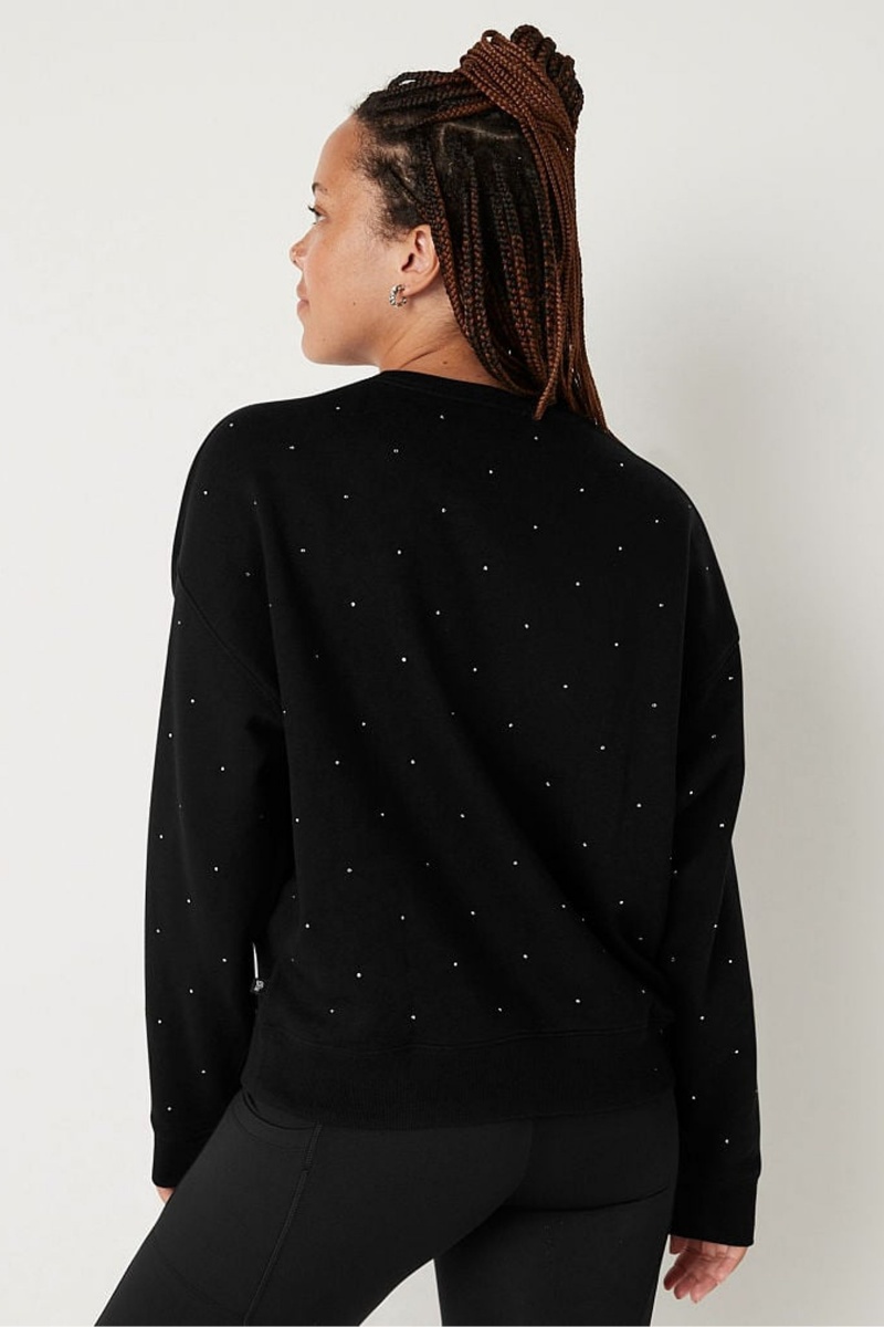 Victoria's Secret Fleece Long Sleeve Sweatshirt Zwart | 10285-JSXB