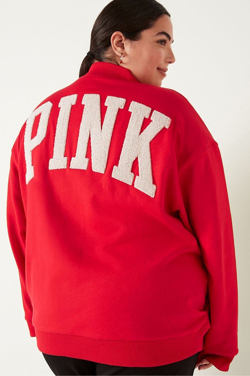 Victoria's Secret Fleece Varsity Jacket Rood | 73052-RJCZ