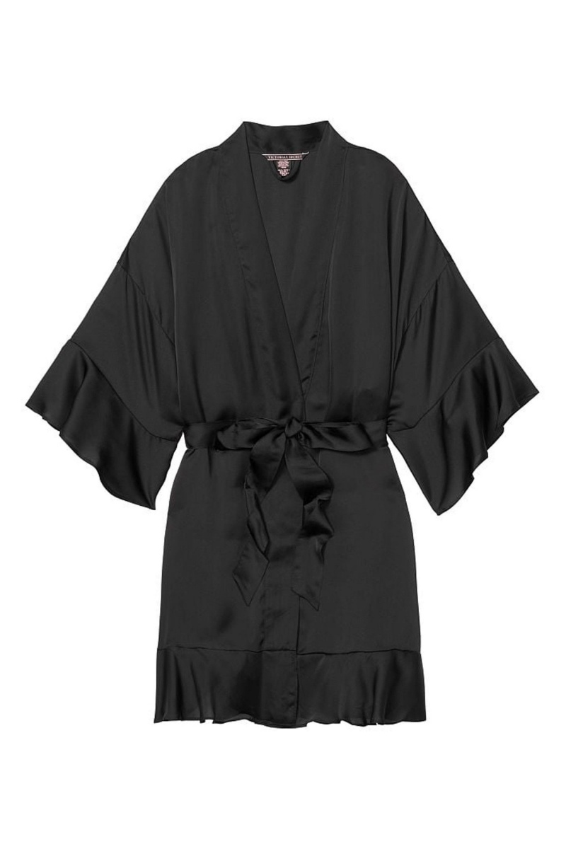 Victoria's Secret Flounce Satin Robe Roze | 04367-FAXM